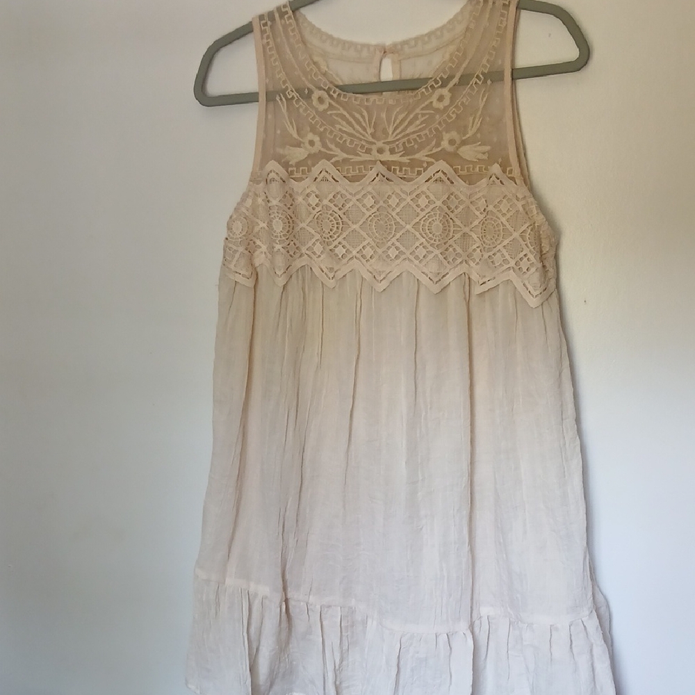 Umgee Cream Lace Detail Dress